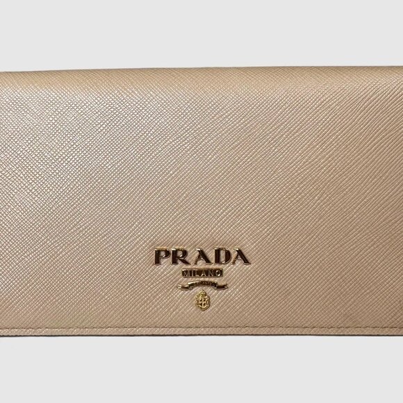 Authentic EUC Full Set Prada Saffiano Flap Wallet on Chain - Picture 3 of 5